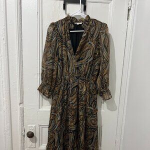 Elan Dress – Black/Brown Paisley – Size M